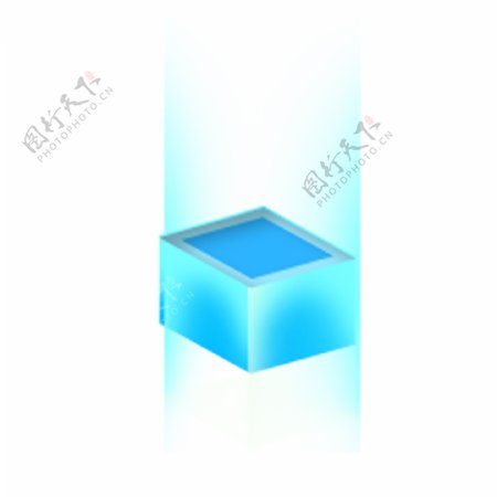 未来科技感的蓝盒子