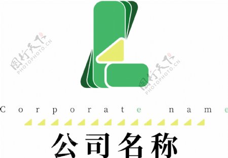 字母L变形绿色矢量公司logo