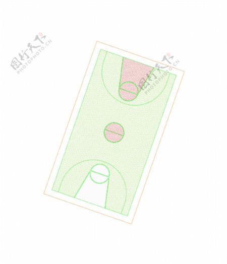 CAD标准篮球场