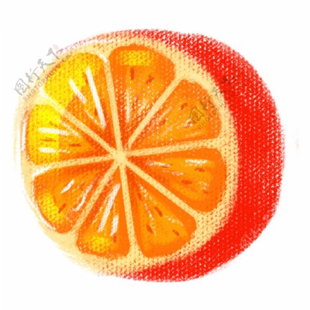 手绘橙子水果透明PNG素材
