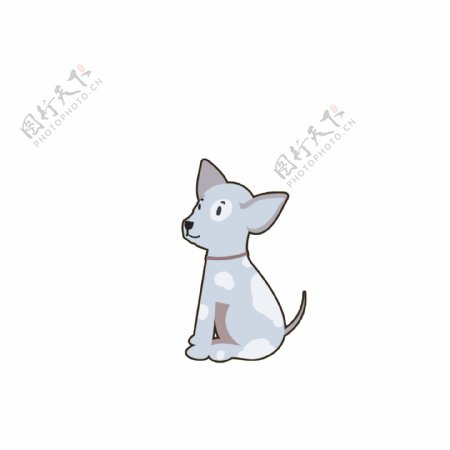 手绘一只斑点狗动物插画