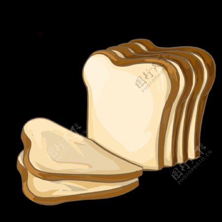 美食面包切片卡通