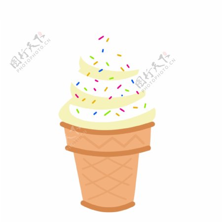 白色旋转冰淇淋小吃