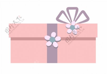卡通粉色花瓣礼物盒