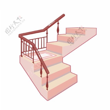 粉色楼梯装饰