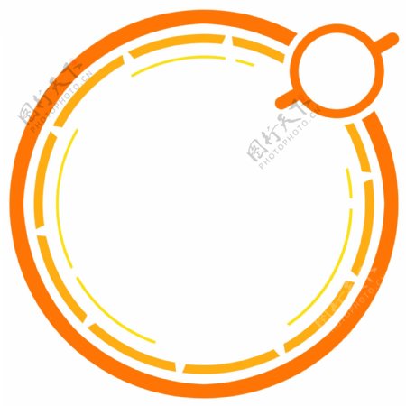 科技感橙色圆环边框