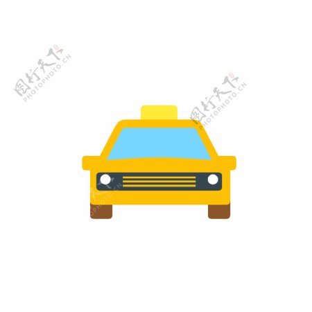 黄色出租车图标