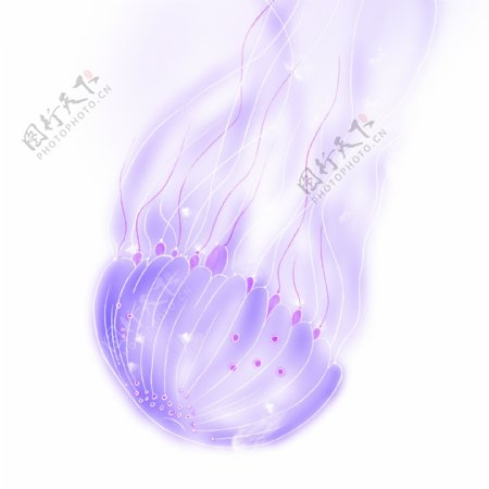紫色梦幻水母手绘元素