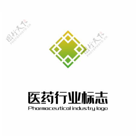 简约方形医药logo
