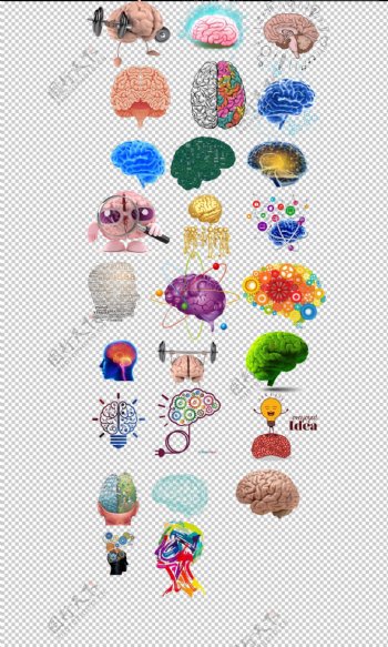 大脑创意大脑脑袋手绘卡通大脑开