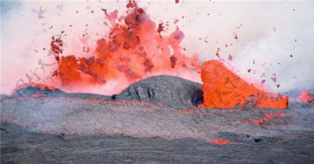 火山爆发壮观风景