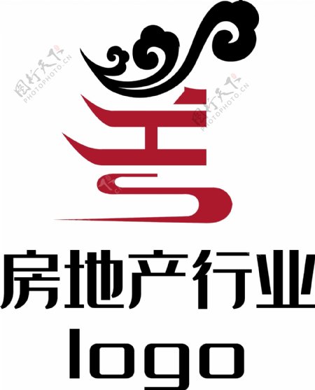 房地产红色古风logo