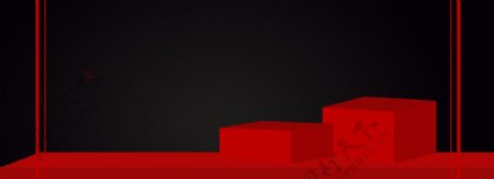 黑红创意大气立体展台背景
