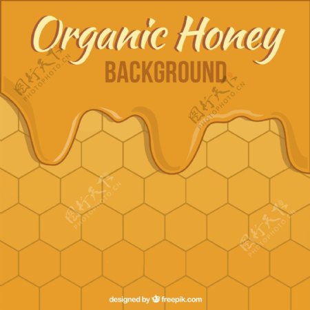 蜂蜜背景与六边形