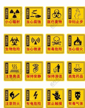 小心辐射医院标志