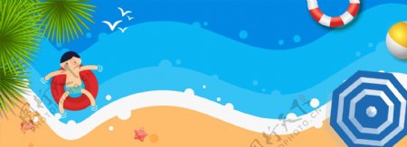 夏日促销海洋沙滩banner