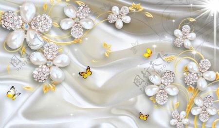 3D珍珠花卉