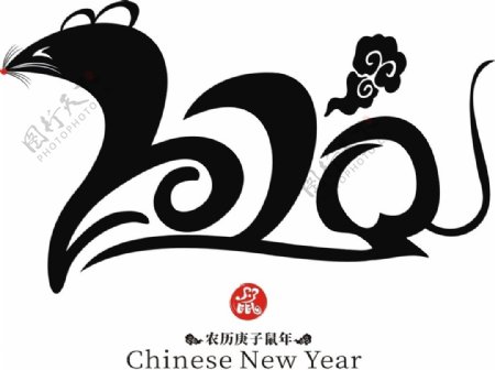 鼠年logo