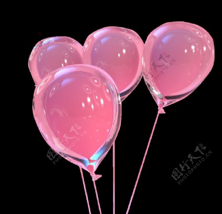 气球粉色透明可爱光感