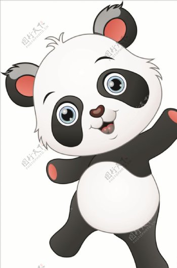 可爱微笑的熊猫设计