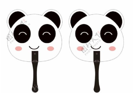 卡通熊猫广告扇异形广告扇
