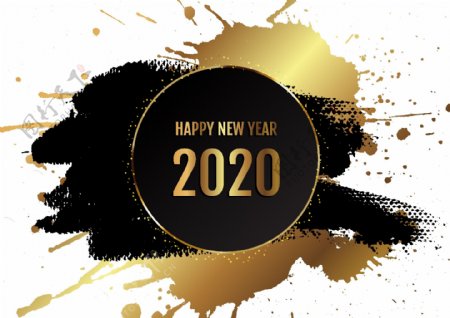 金色2020新年背景