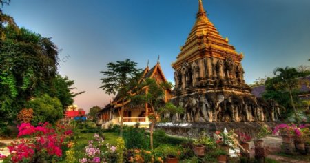 泰国寺庙建筑风景园林