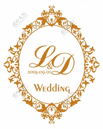 欧式花纹婚礼logo