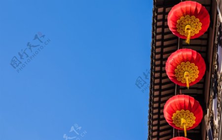 上海豫园建筑与灯笼