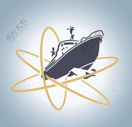 轮船卡通素材图表商标设计