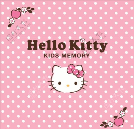 KT猫卡通图案粉色背景