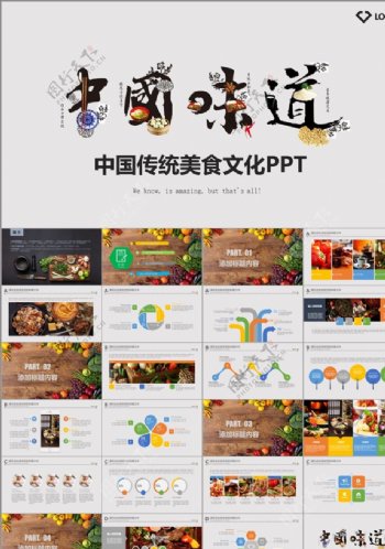 中国味道餐饮美食文化PPT模板