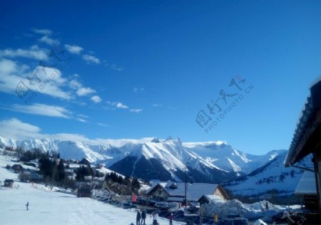 滑雪冬天阿尔卑斯山冷山