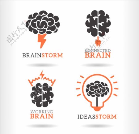 创意大脑logo标志
