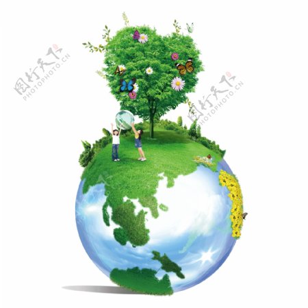 简约创意绿色环保环境保护地球