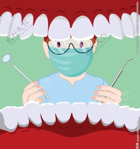 牙科医疗主题插画