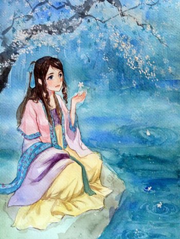 古风人物美女插画素材