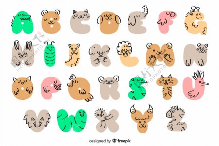 26个字母动物字母