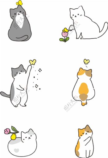 可爱呆萌卡通手绘猫咪表情包