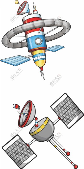 卡通宇宙空间站太空卫星接收器