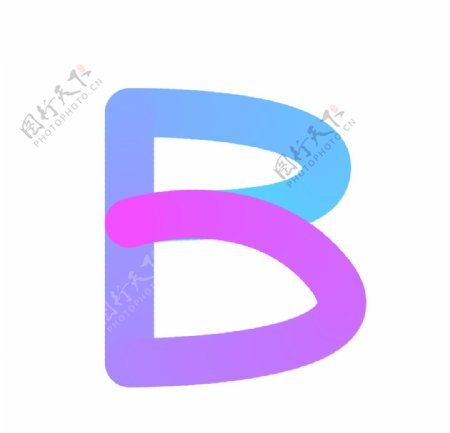 立体渐变字母设计B