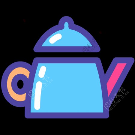 茶壶餐饮标志图形图标装饰素材