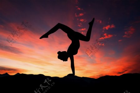 瑜伽运动健身柔美背景素材