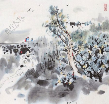 中国风水墨风景国画