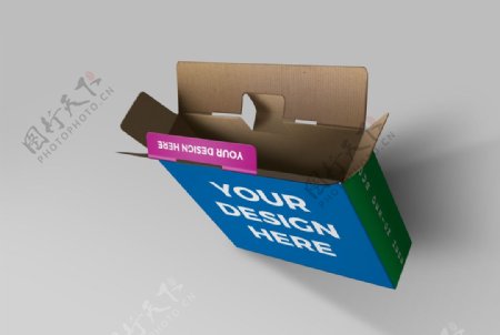 瓦楞纸盒产品包装设计样机贴图