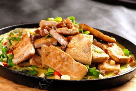 铁板豆腐美食食材食物背景素材