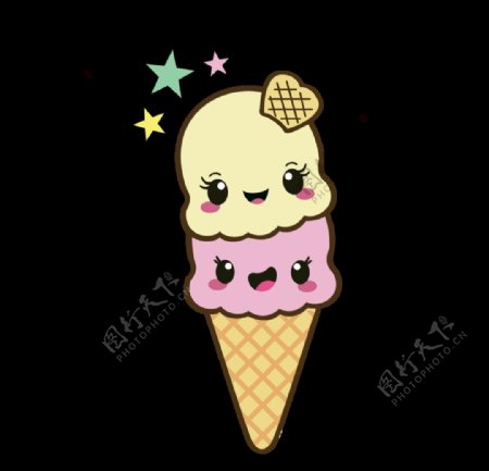 夏天可爱卡通冰淇淋元素