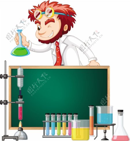 卡通化学教师