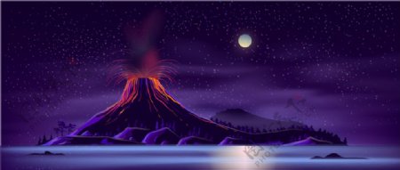 火山夜景