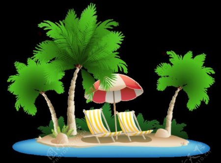 沙滩旅游椰子树夏季合成海报素材